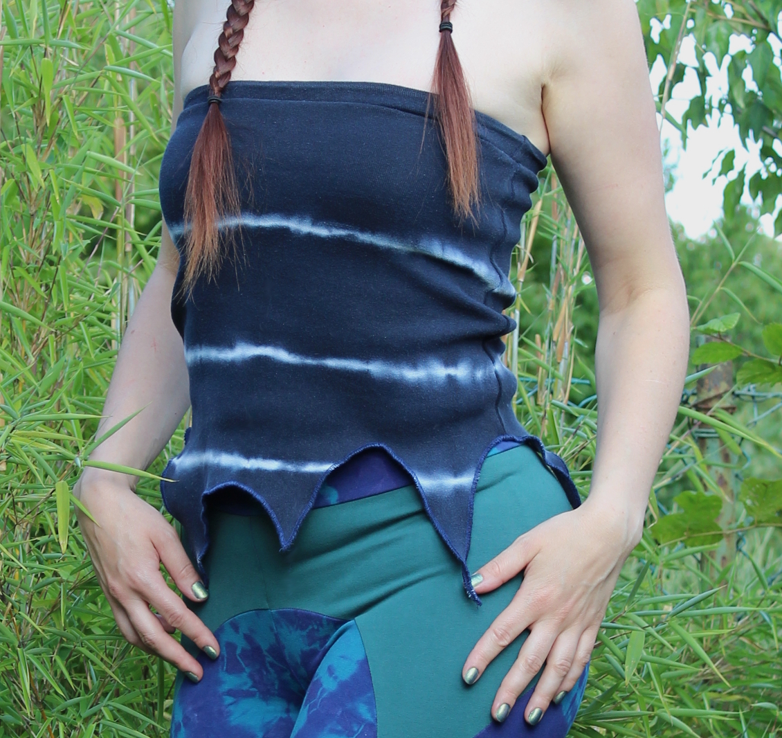 Batik Bandeau Top blau