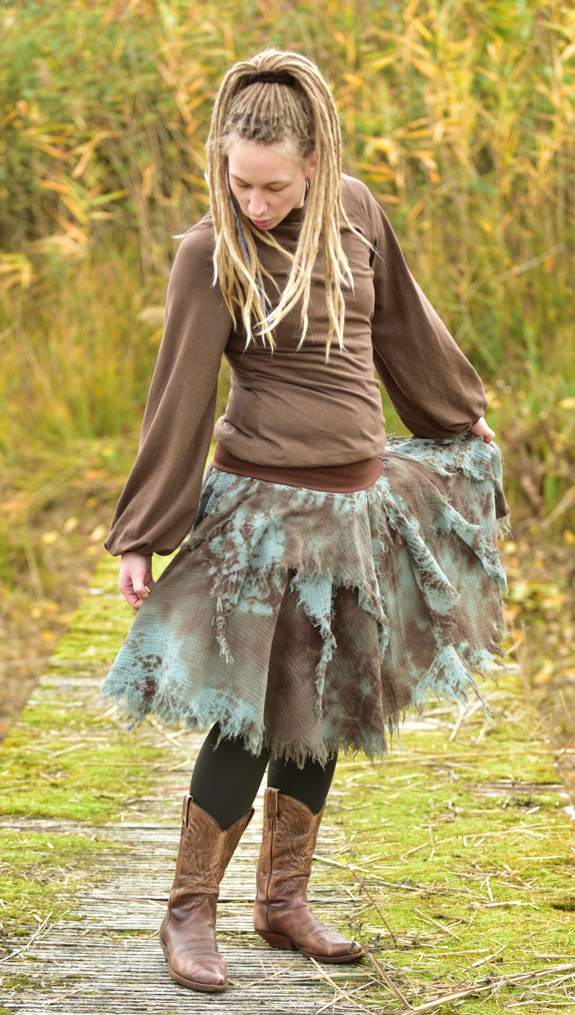 Batik Rock Sinderelle türkis/braun