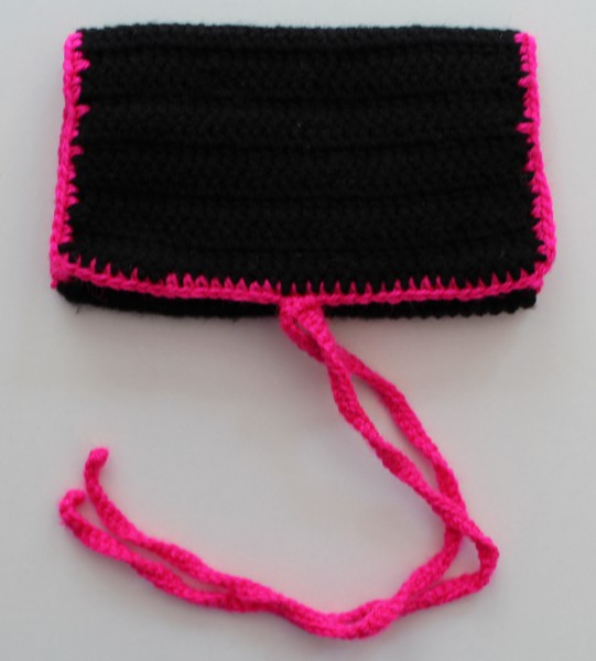 Tabakbeutel in Schwarz/Pink