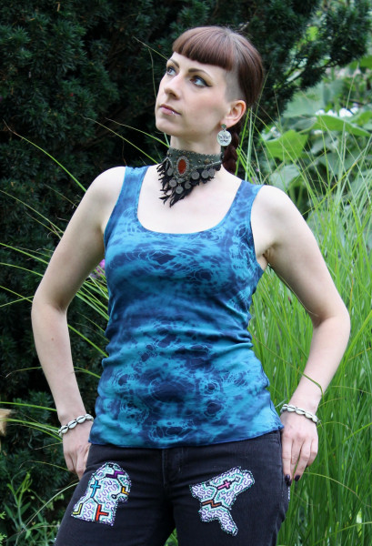 Batik Tank Top blau